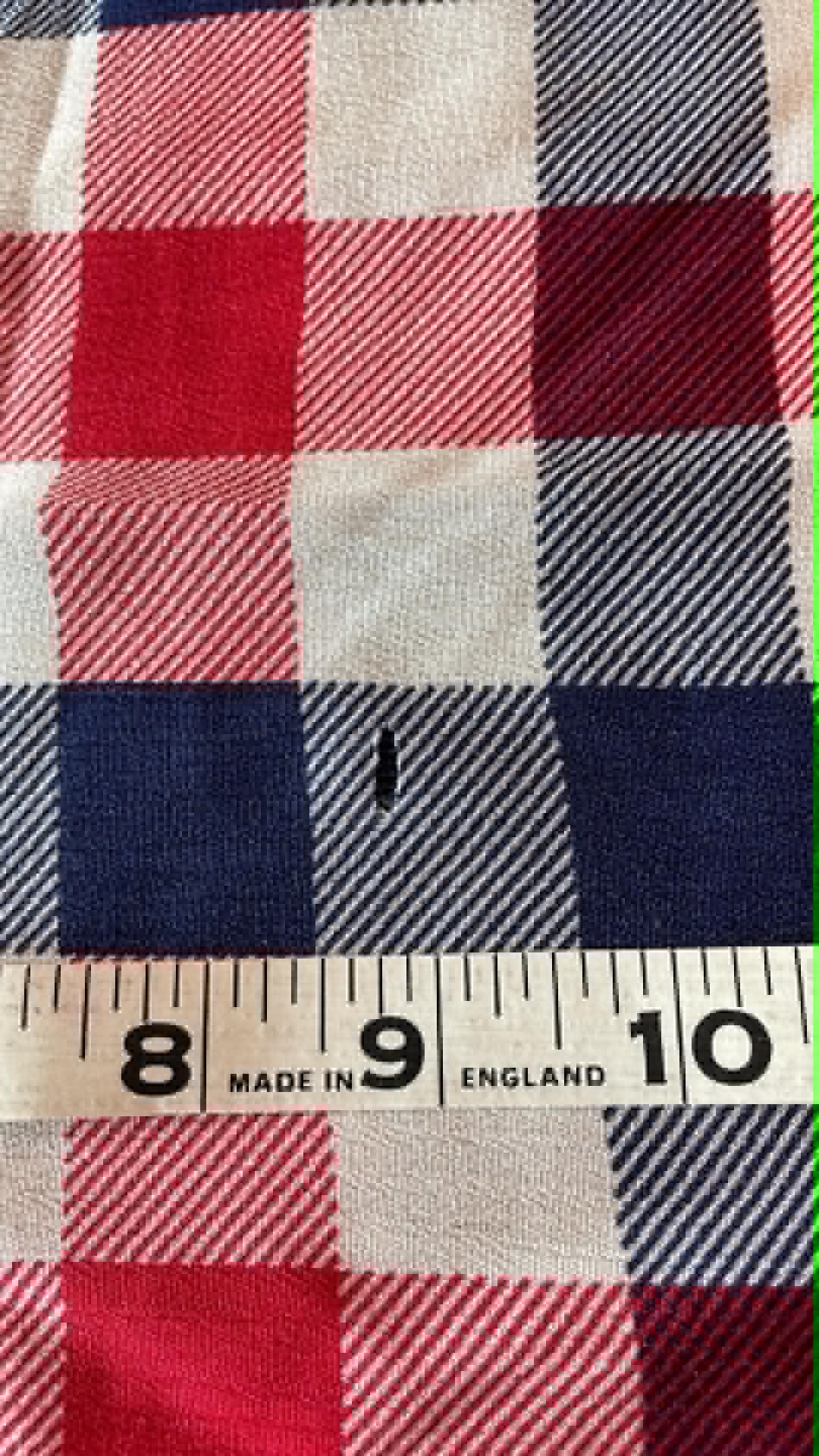 Red, White and Blue Plaid Crepe.  ** REMNANT **