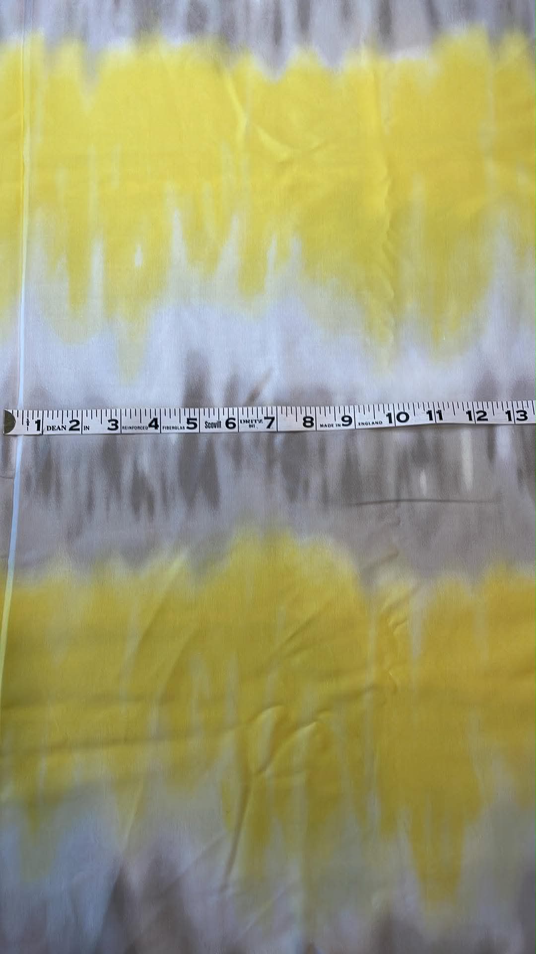Yellow and gray tie dye ombre.  Sold by the half yard.