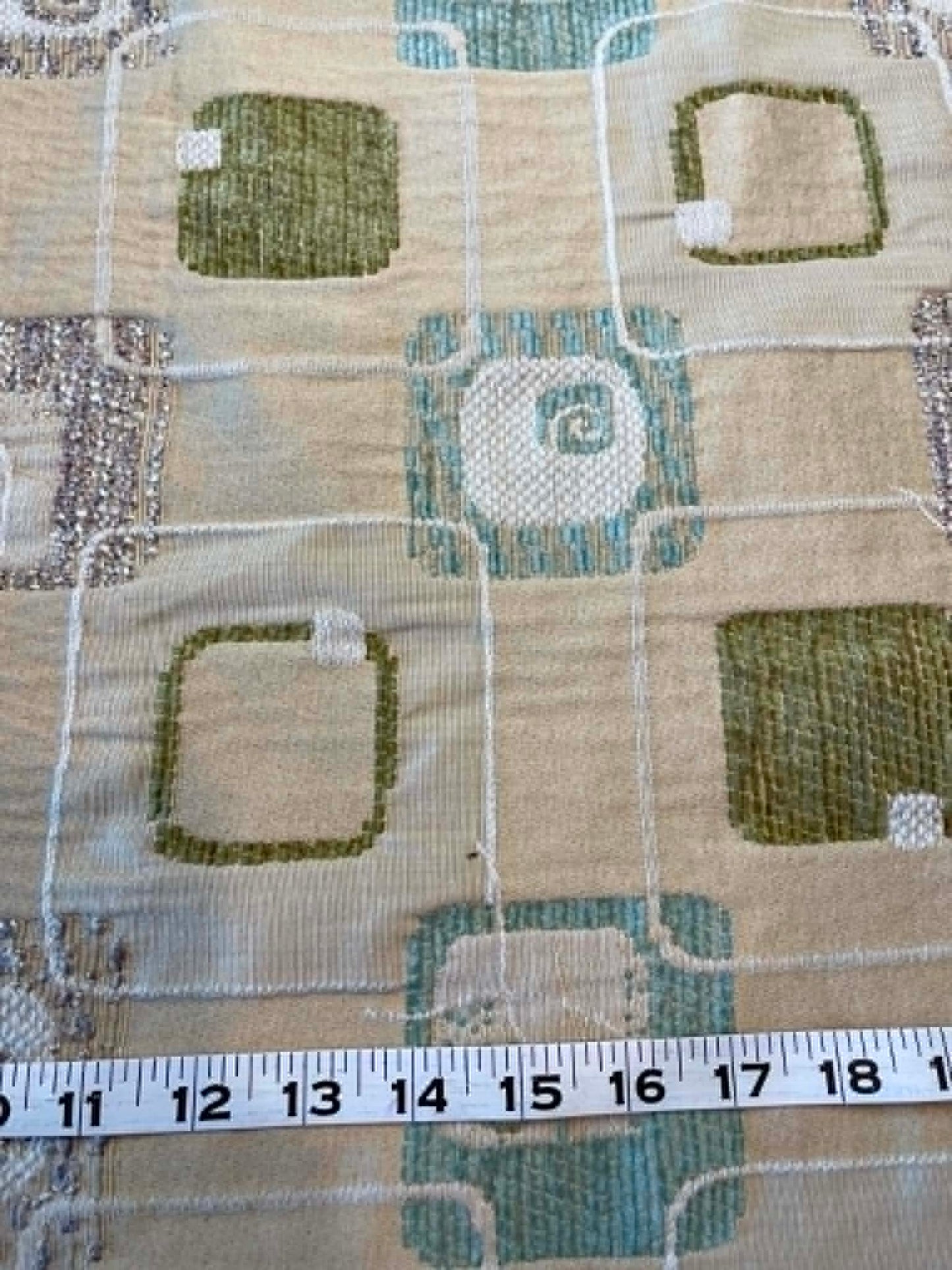 Large remnant of high quality cotton jacquard upholstery fabric.