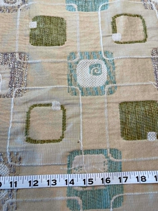 Large remnant of high quality cotton jacquard upholstery fabric.