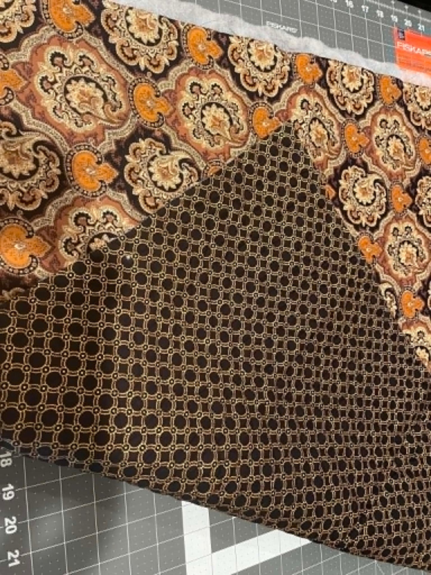REMNANT.  Double faced, pre-quilted cotton.