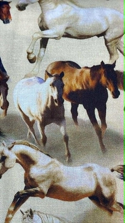 Western Rodeo - Running Free.  Sold by the half yard.