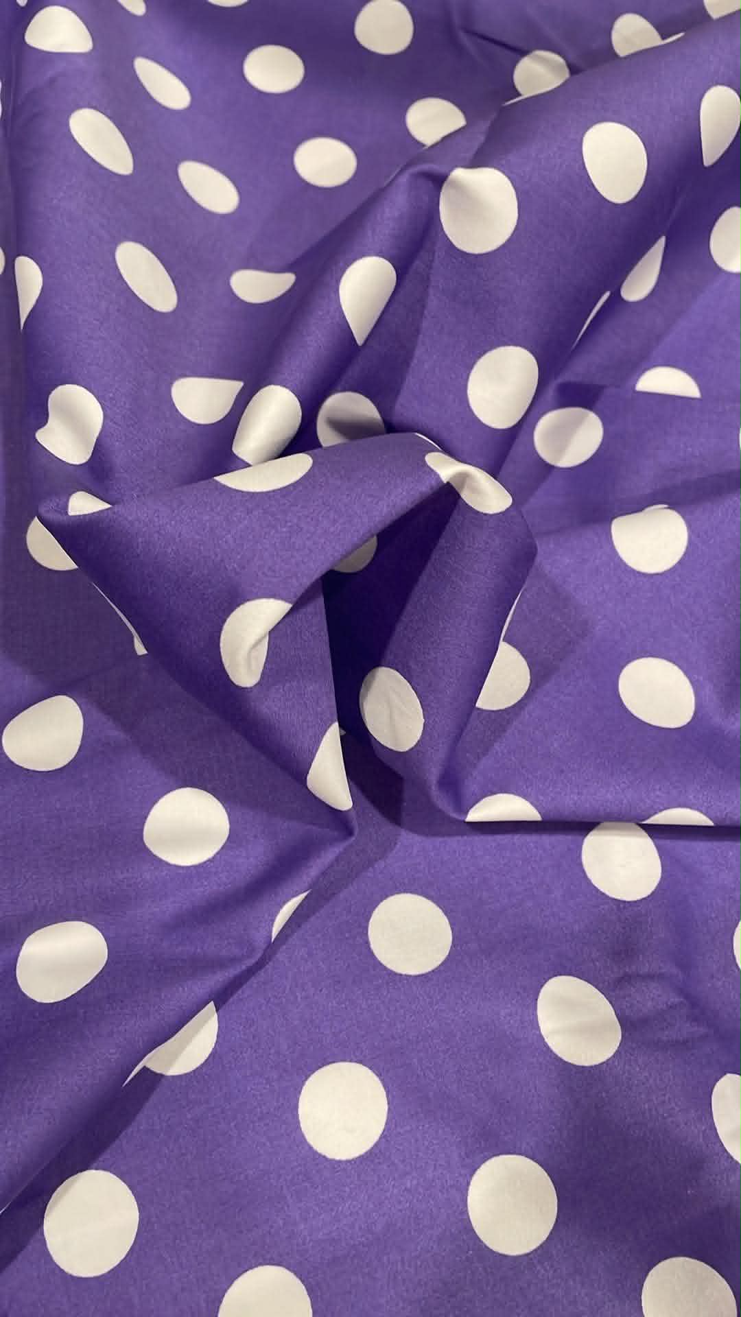 White polka dots on purple.  ** REMNANT **