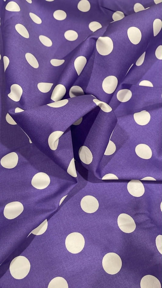 White polka dots on purple.  ** REMNANT **