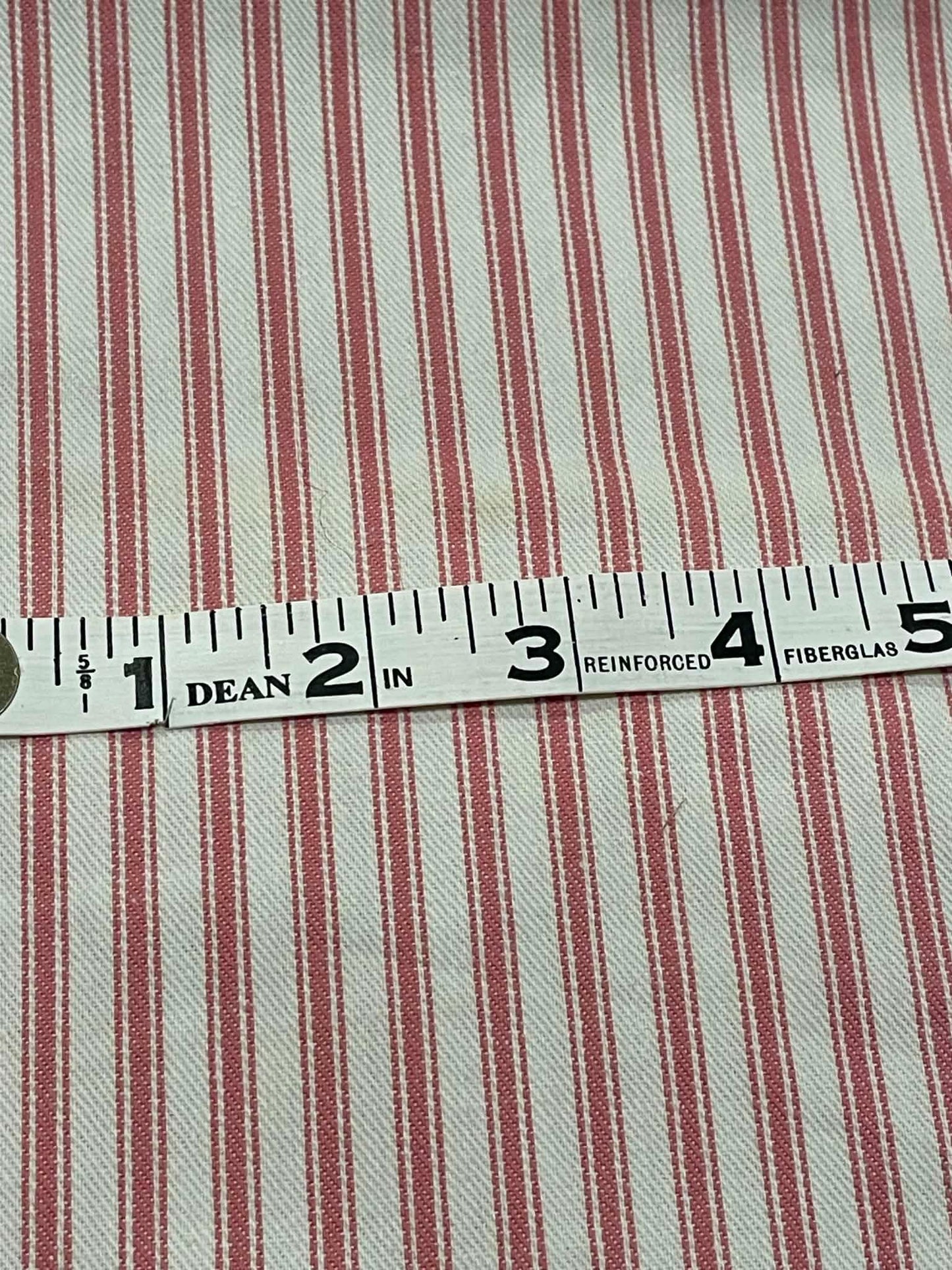 Pink Pillow Ticking.  56" wide.  Sold by the yard.