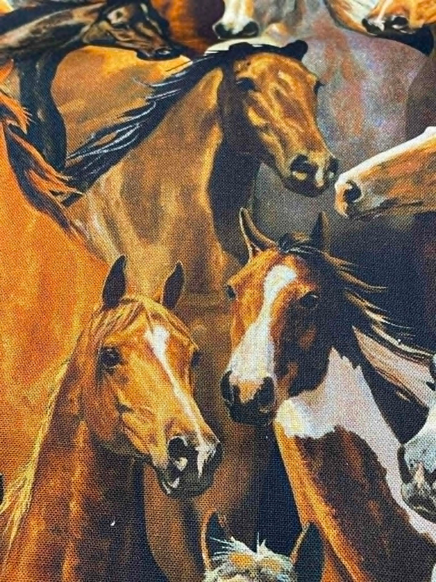 River's Bend Horse Heads, by Chris Cummings.  Sold by the half yard.
